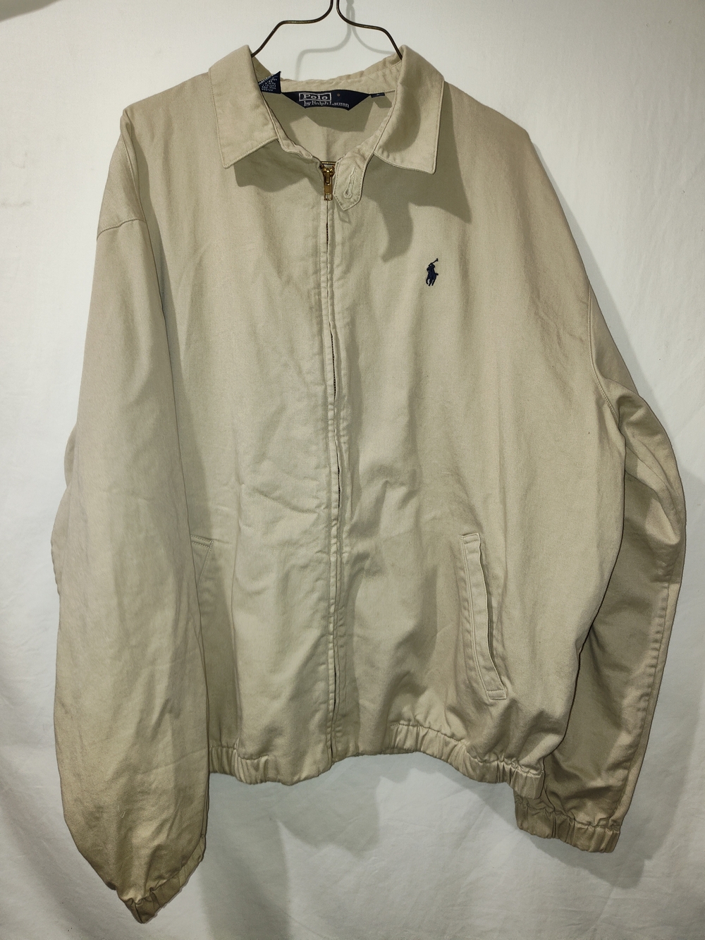 Polo by Ralph Lauren Beige Zip-Front Bomber Jacket